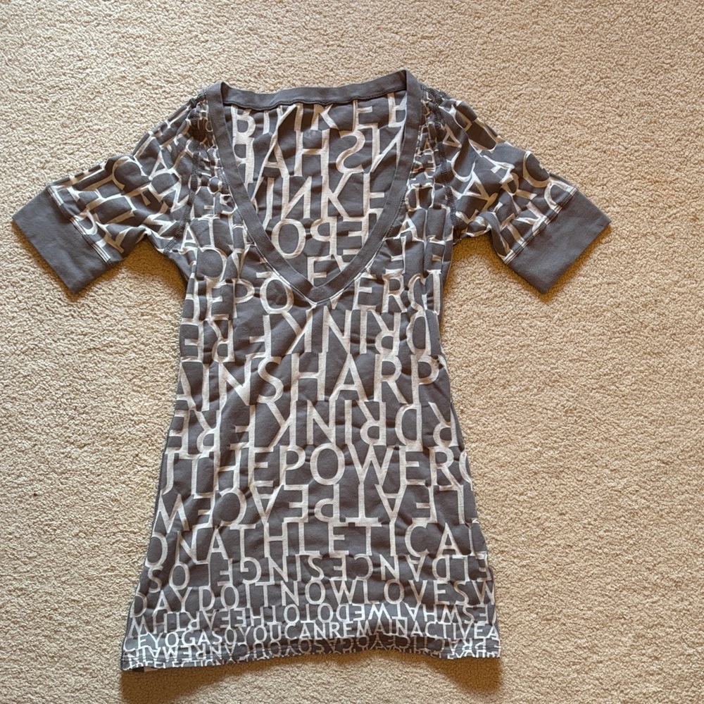 NWOT Lululemon Gray V-Neck Top
